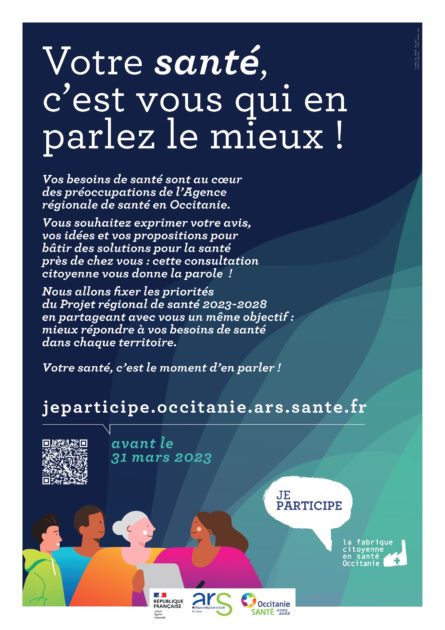 Affiche de présentation de la consultation citoyenne sur la santé