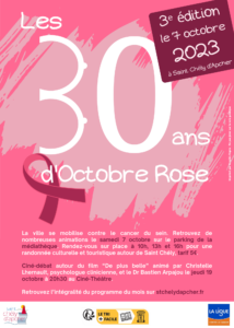 Affiche octobre rose 2023 avec le programme